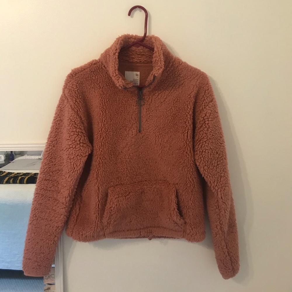 2/20💫SUPER COZY SHERPA HALF ZIP- size small